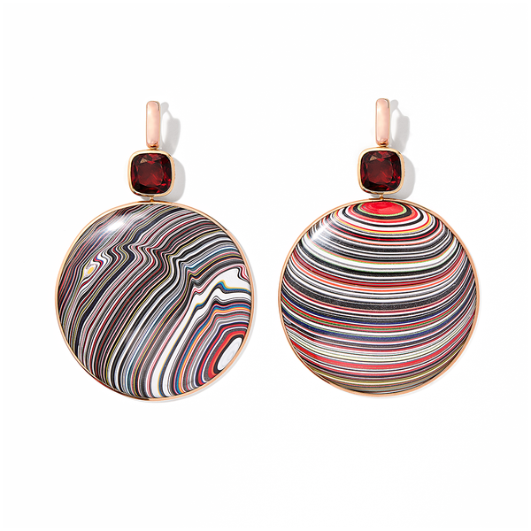Fordite & Garnet Earring Kit