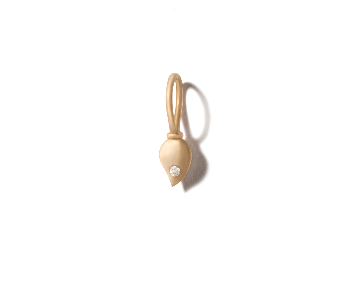Teardrop tiny gold necklace charm