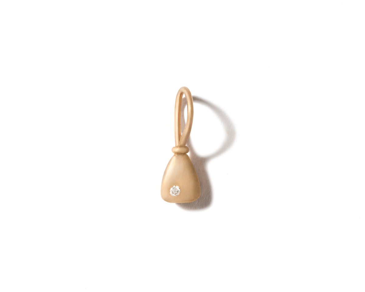 Triangle tiny gold necklace charm