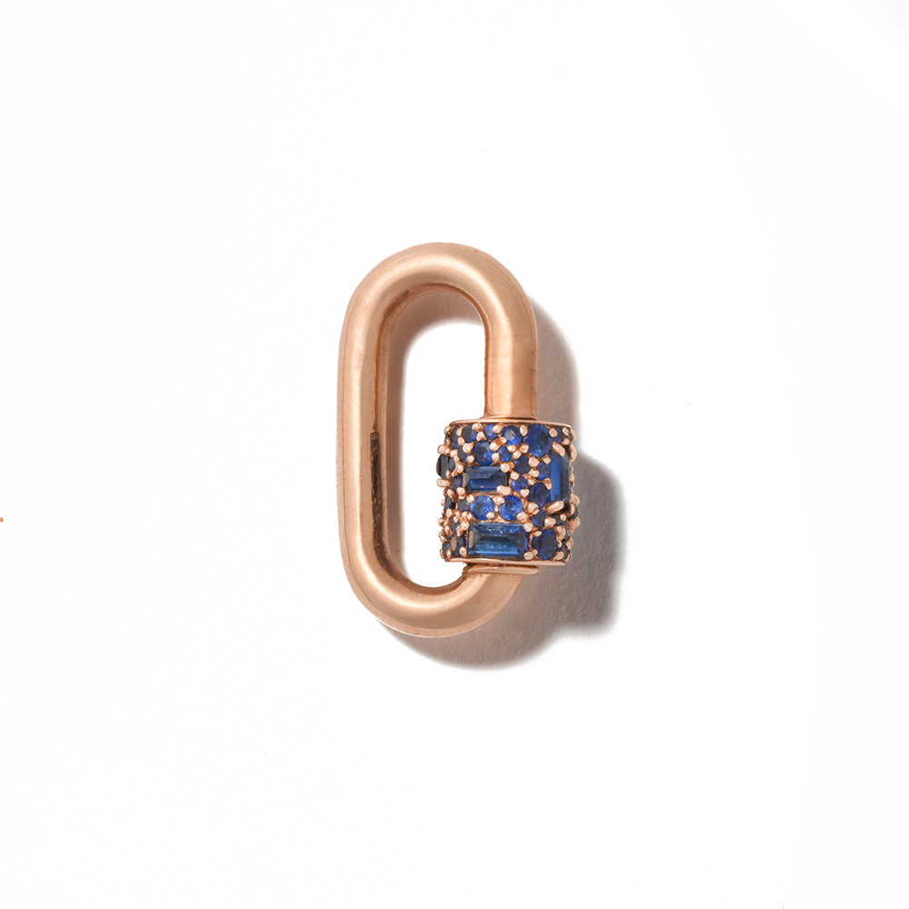 Stoned Chubby Medium Lock with Blue Sapphires