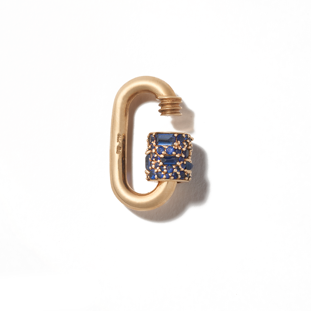 Stoned Chubby Medium Lock with Blue Sapphires