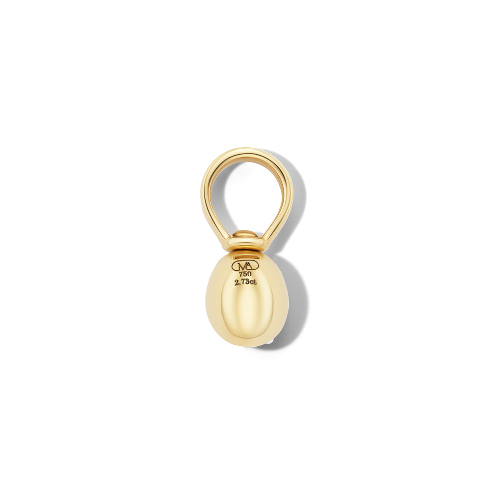 Half-Coach Charm in Gold with Blue Sapphire Cushion