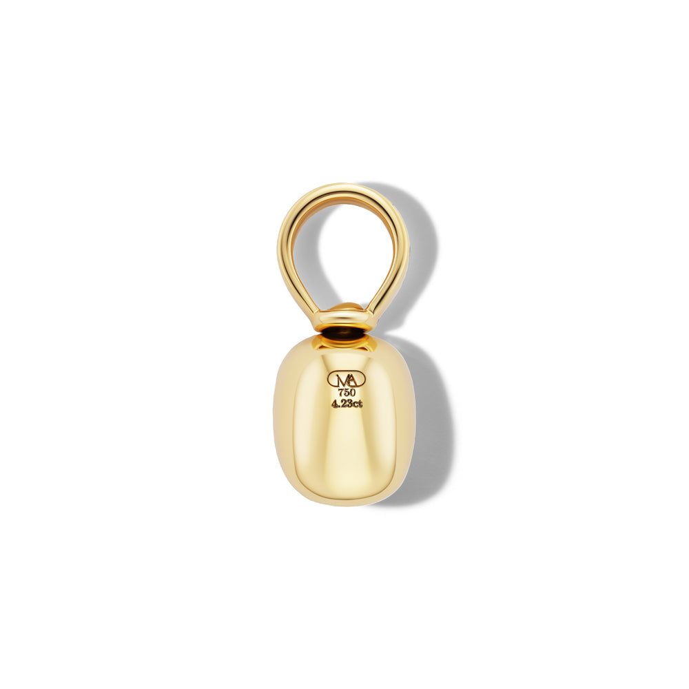 Half-Coach Charm in Gold with Blue Sapphire Cushion