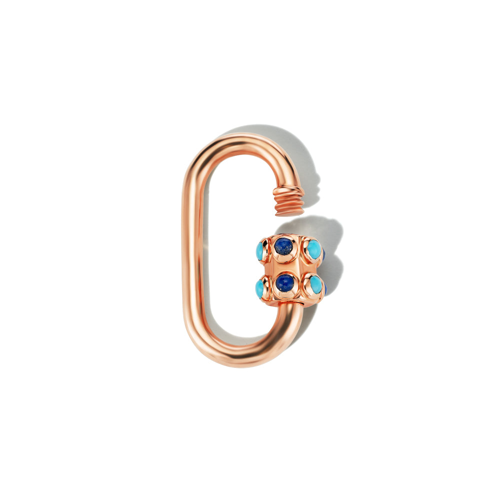 Stoned Medium Lock with Turquoise and Lapis