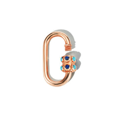 Stoned Medium Lock with Turquoise and Lapis