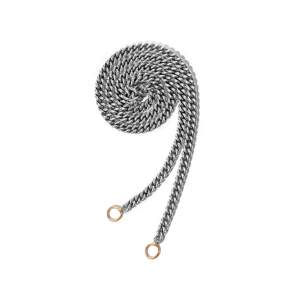 Heavy Curb Chain Necklace in Silver