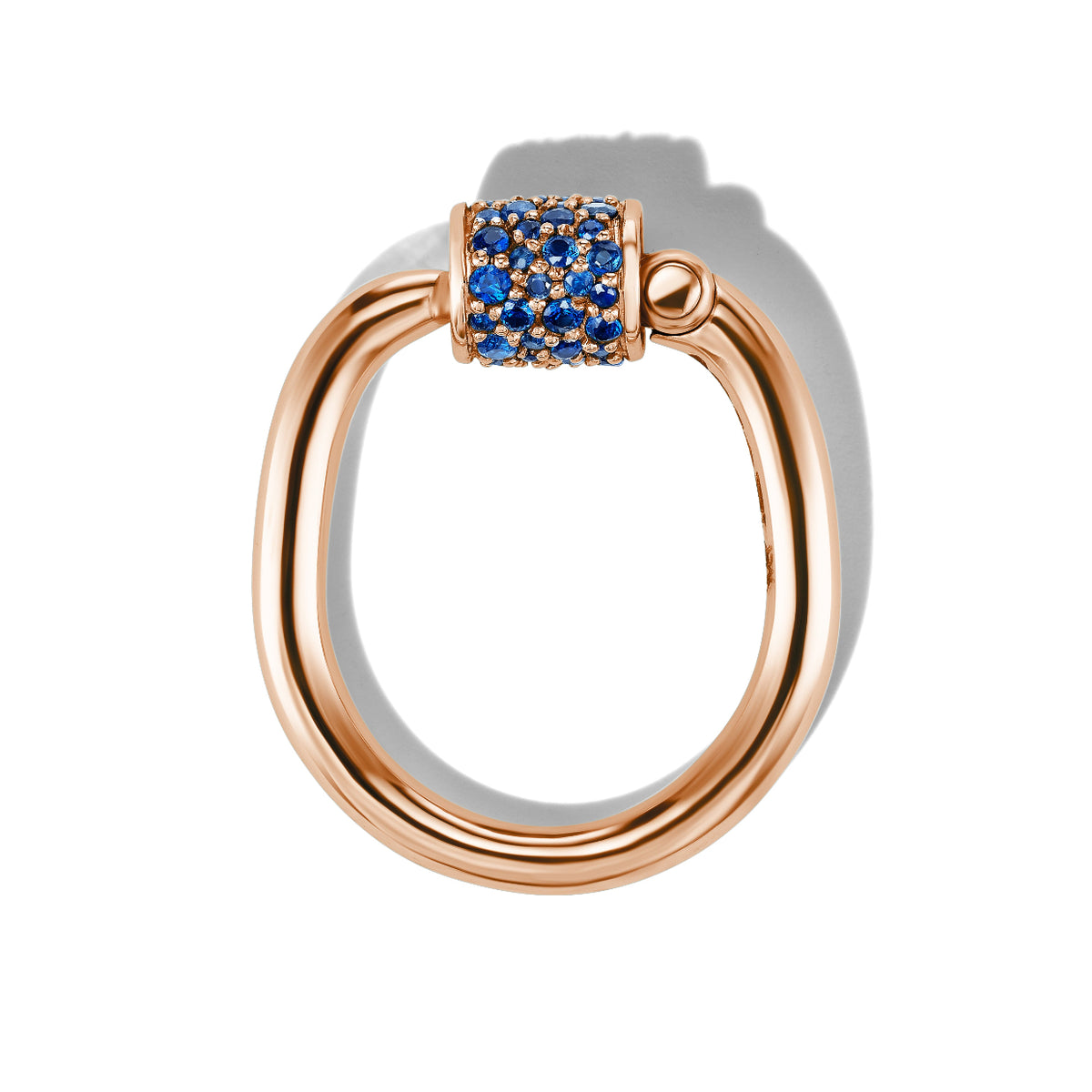 The Stoned Trundle Lock Ring with Blue Sapphire