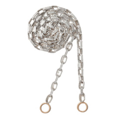 Curled up silver biker chain necklace with rose gold loops