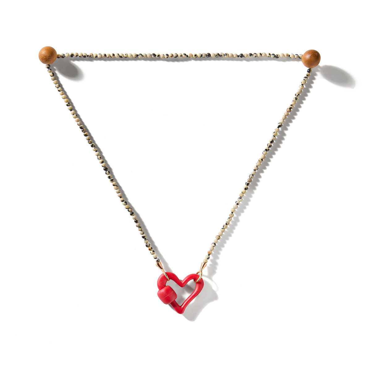 Tone on Stone Rubber Heartlock Necklace