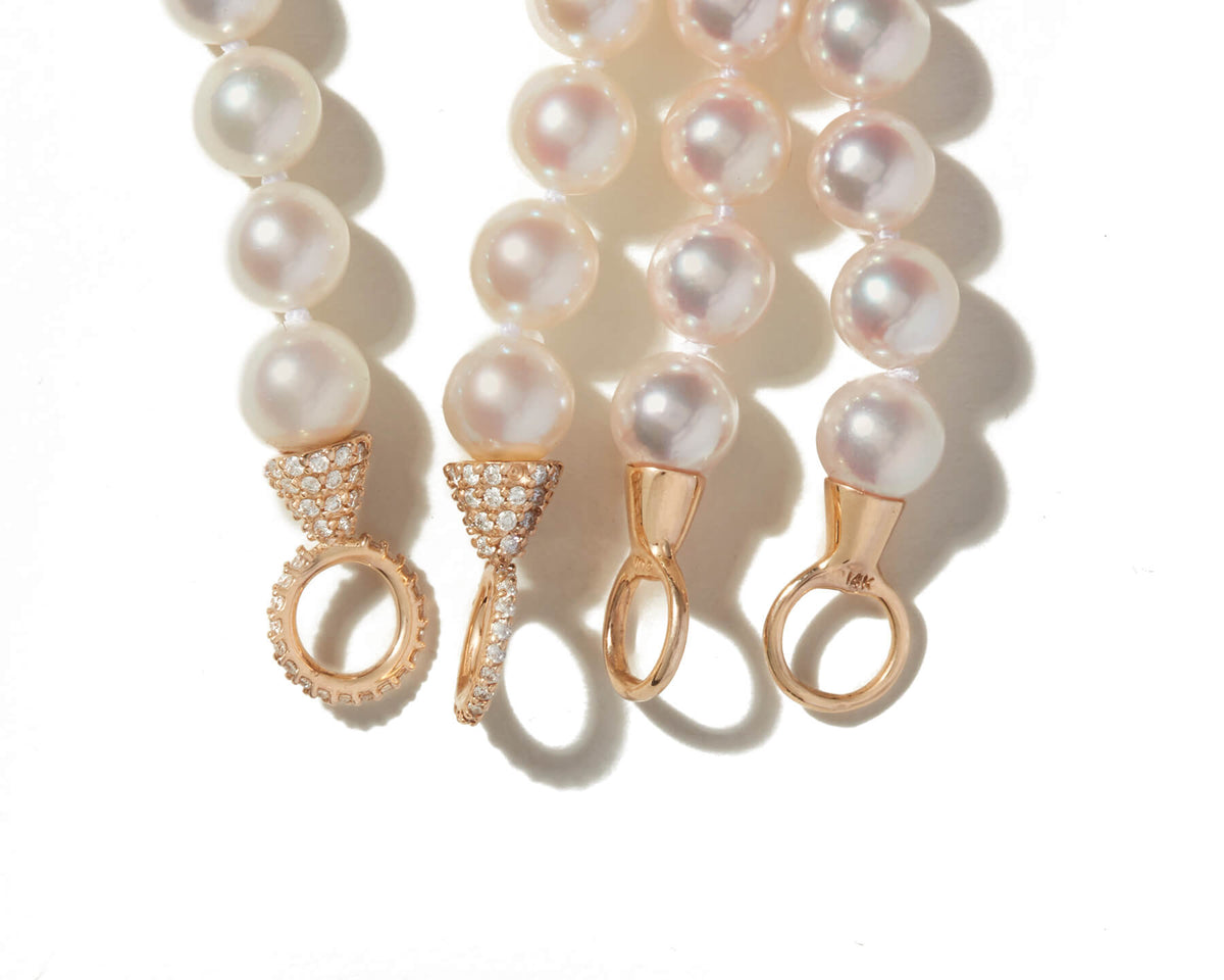 Akoya Pearl and Sleeping Beauty Turquoise Half & Half Strand